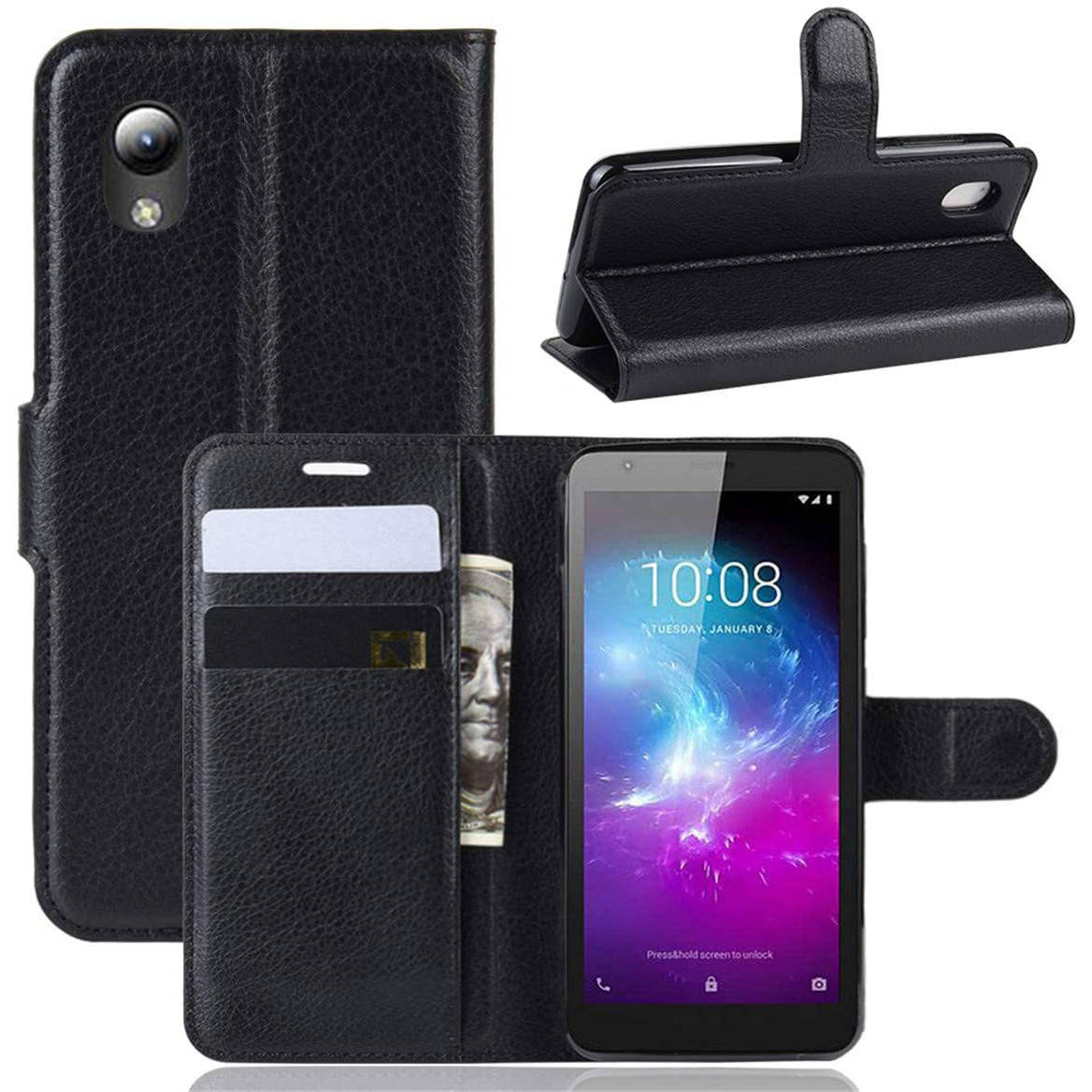 

Чехол-книжка Litchie Wallet для ZTE Blade L8 / A3 2019 Black, Черный