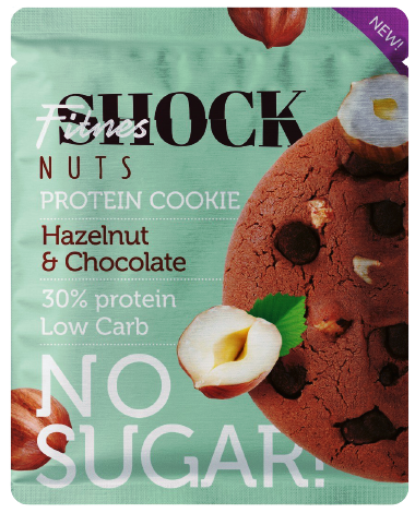 

Протеиновое печенье FitnesSHOCK Nuts Фундук-Шоколад (40 грамм)