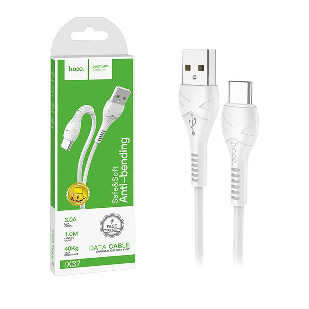 

Кабель Type-C Hoco X37 Cool Power 1м (3A), Белый
