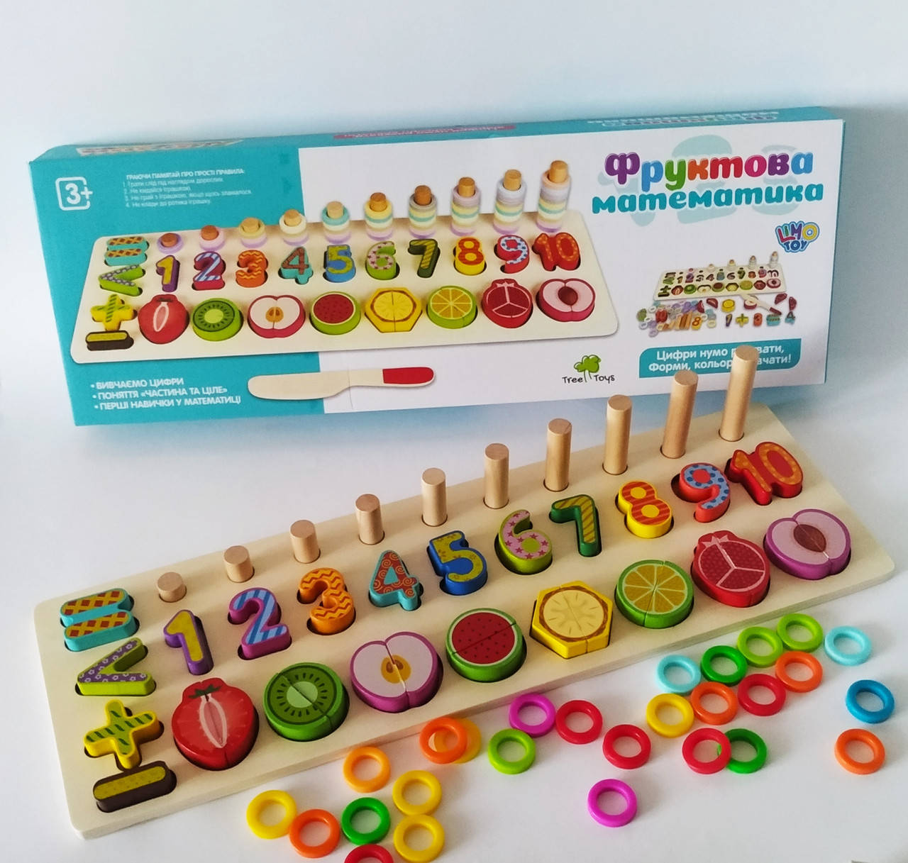 

Фруктовая математика деревянная развивающая игра