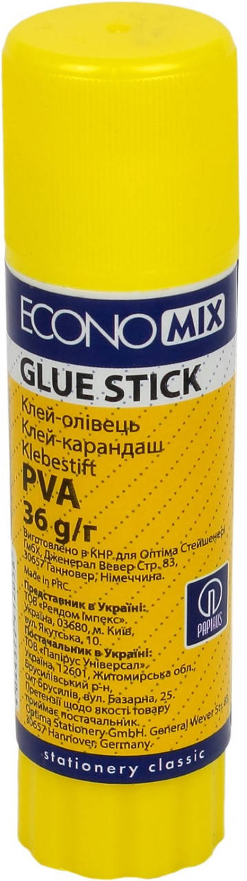 

Клей-олівець "Economix" №E41205 36гр PVA(12)(384)