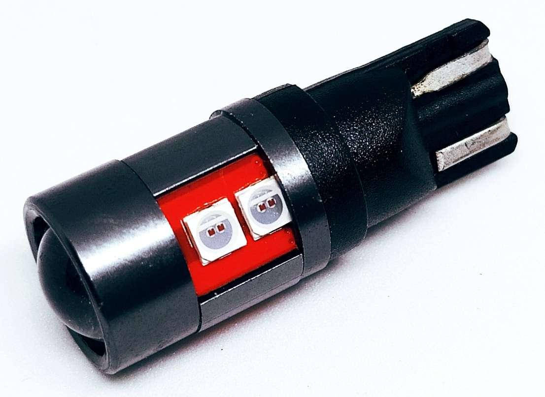

LED автолампа лед диодная T10 W5W, 7SMD T8, 12-24В, 5Вт, Красный