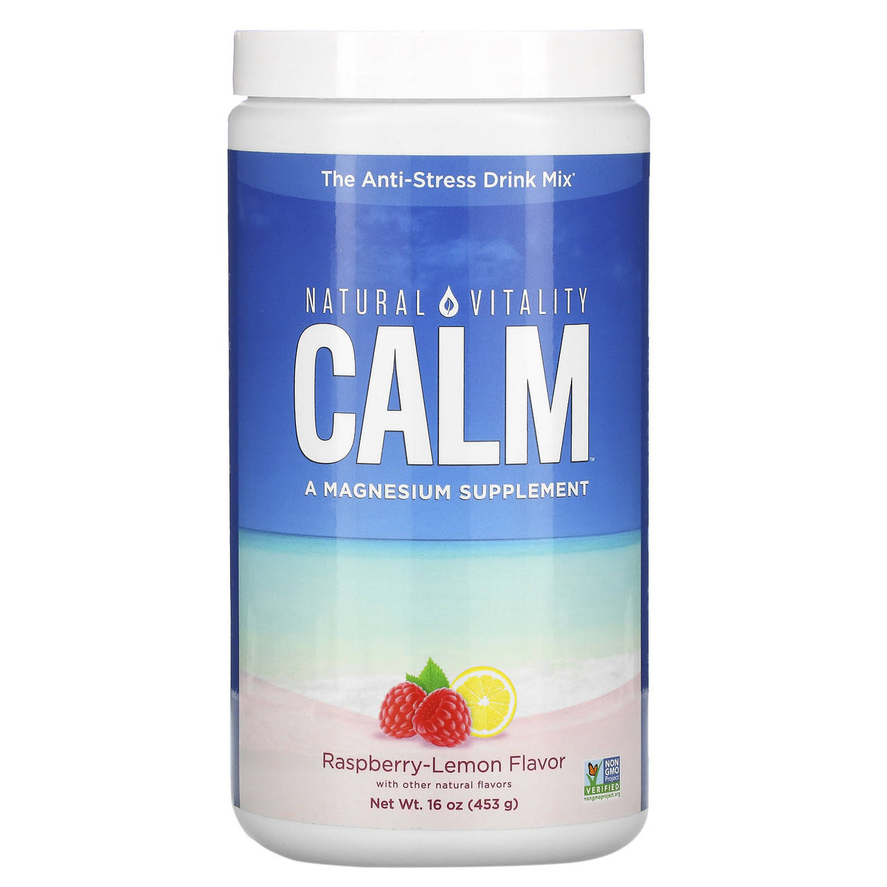 

Natural Vitality, Calm, The Anti-Stress Drink Mix, Raspberry-Lemon Flavor, 16 oz (453 g), официальный сайт,