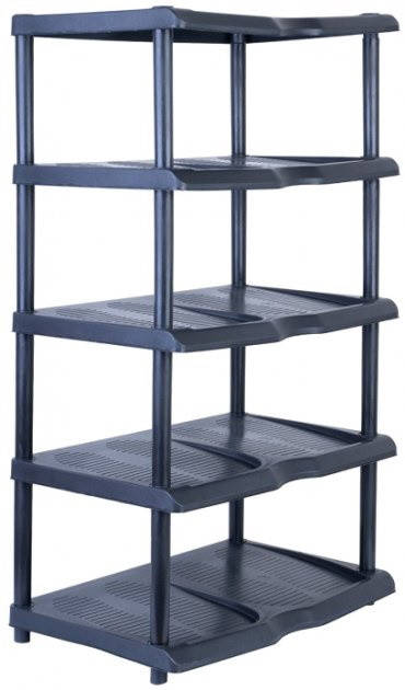 

Полочка для обуви 5-уровневая пластиковая, черная (OZHAVAN PLASTIK), 47*13*29см, Черный