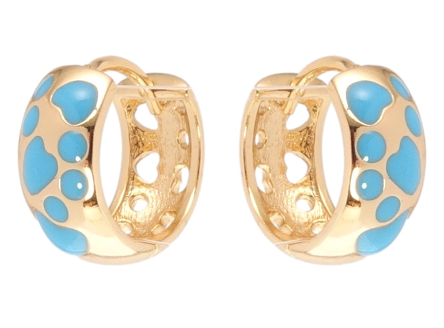

Серьги Xuping Позолота 18K колечки "Декоративный орнамент голубой эмалью"