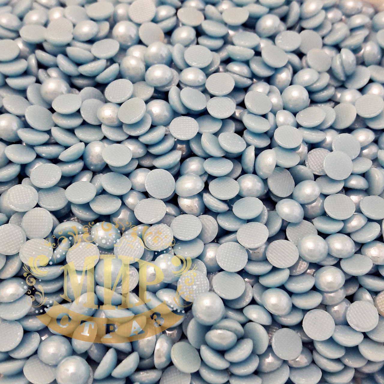 

Керамический термоклеевой полужемчуг, 5мм, цвет Aquamarine, (50шт)