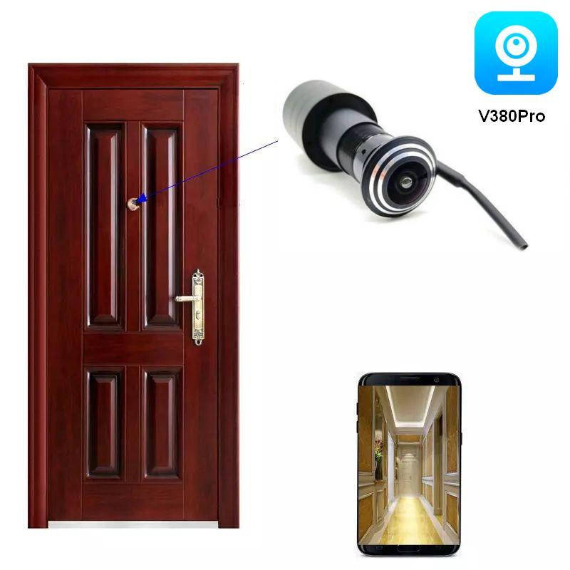 

Охранная мини WiFi IP камера дверной глазок HQcam XJD-105C. V380 Pro