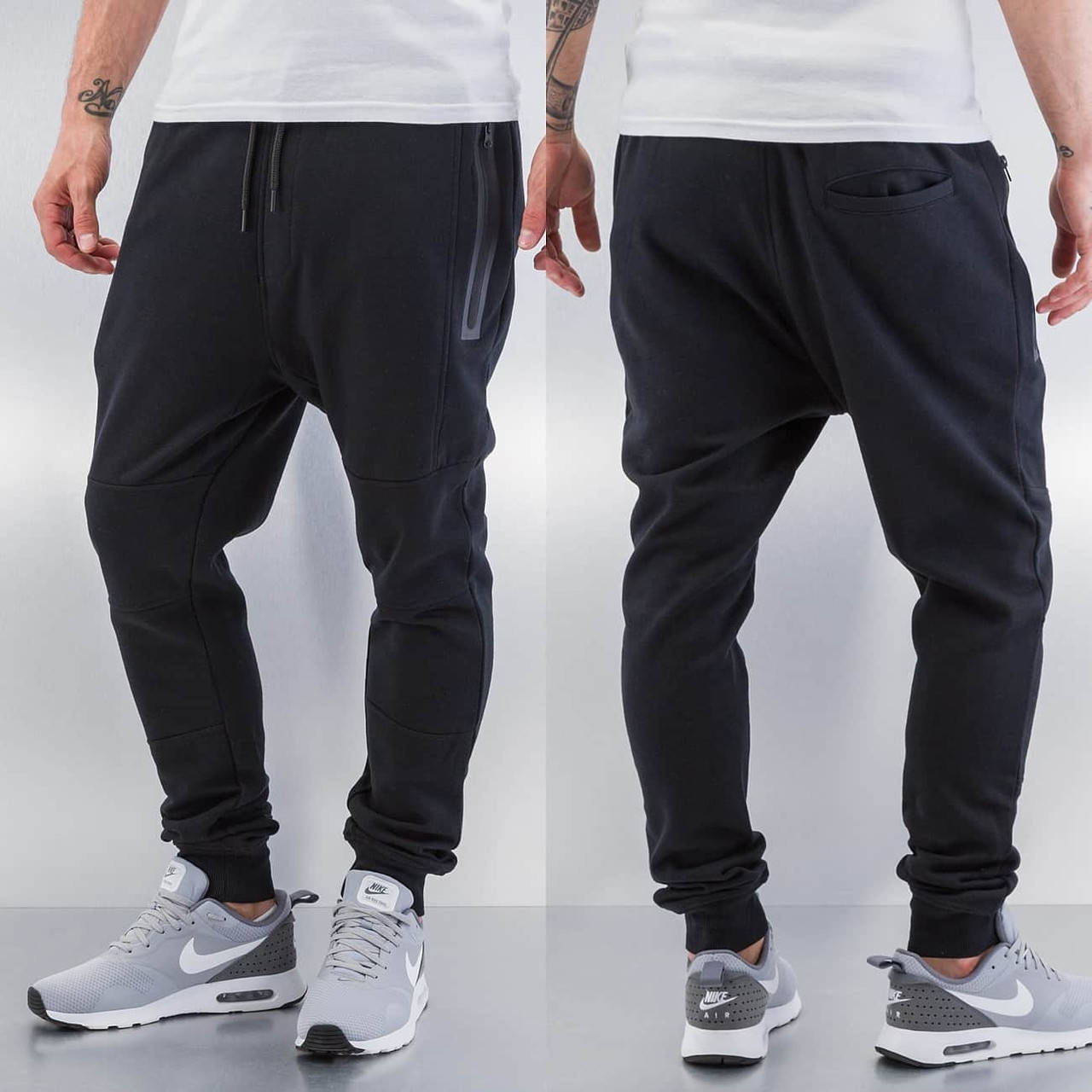 

Мужские спортивные беговые штаны черные, Черный