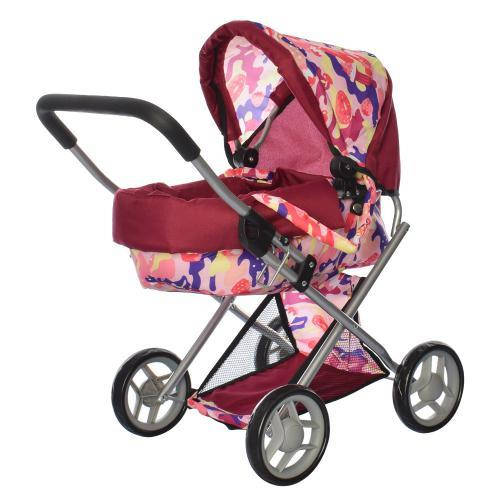 

Коляска для куклы 9369/82100 Бордовая с цветами, Бордовый