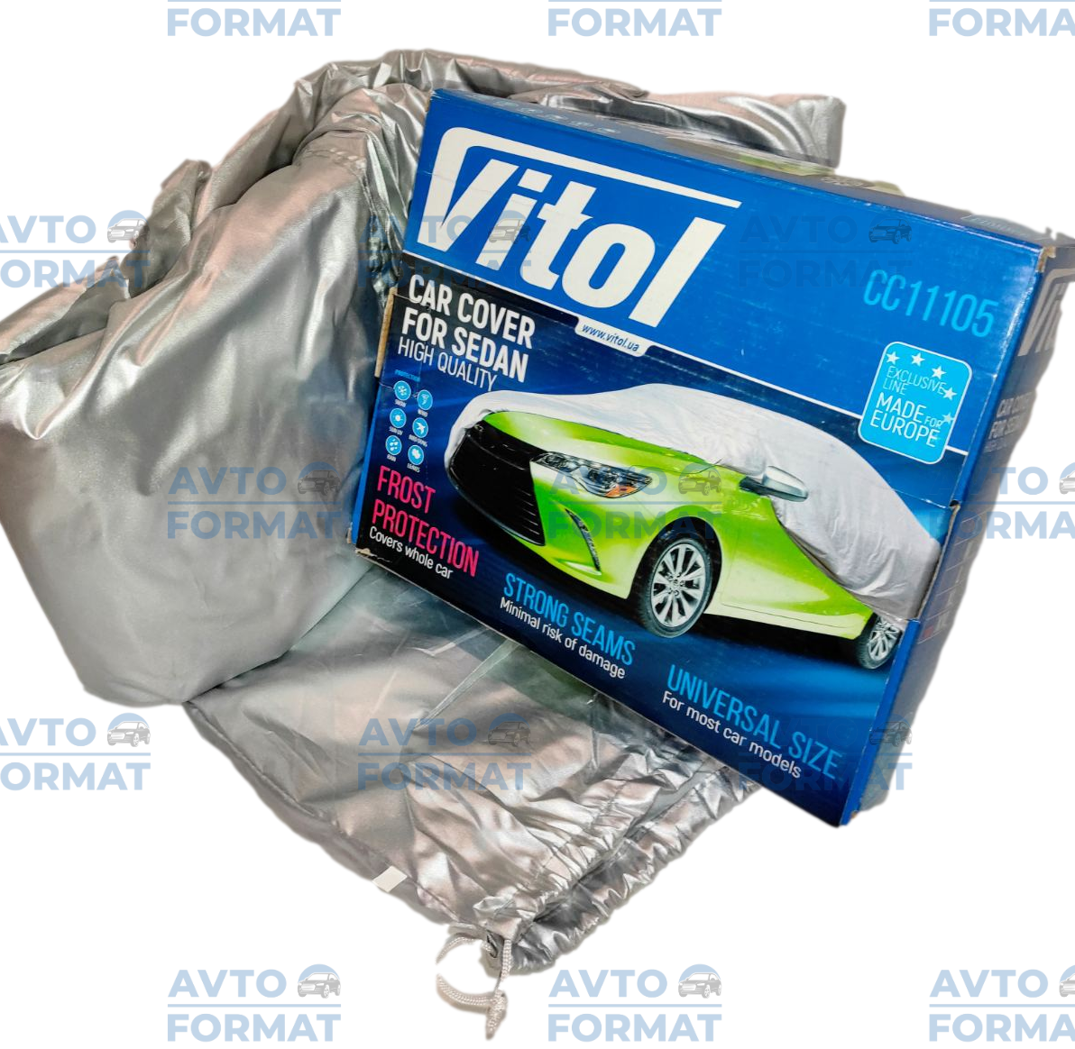 

Тент для авто Vitol седан 483х178х120 L, Серый