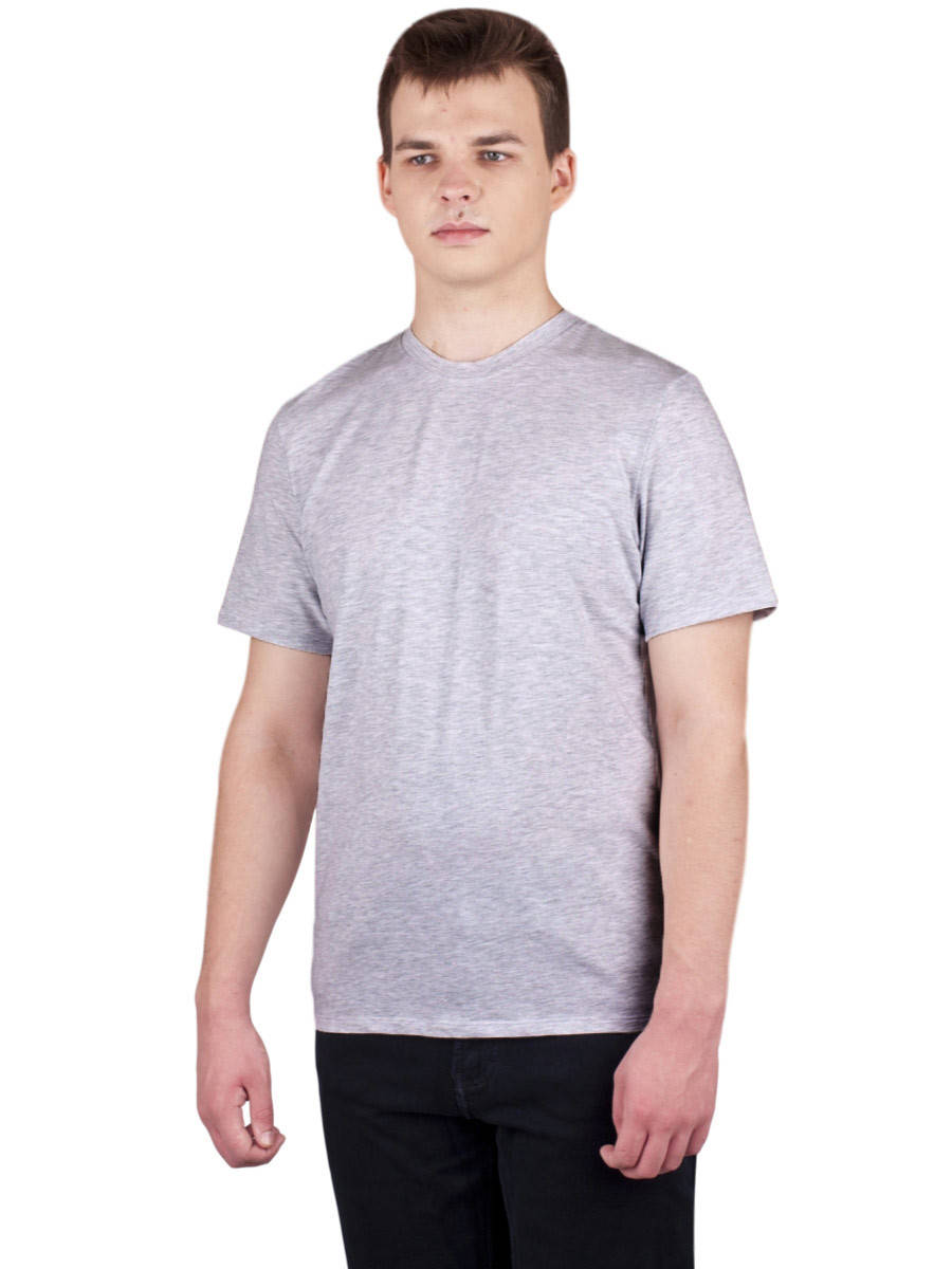 

Качественная трикотажная однотонная мужская футболка хлопок короткий рукав Пані Яновська ФМ-01 серая 54(р)