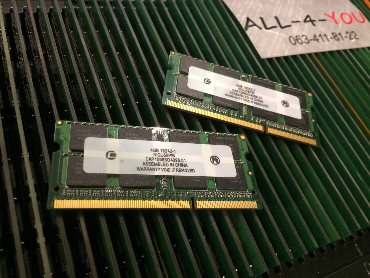

Оперативна пам`ять DDR3 4GB nigu58pib SO-DIMM PC3 8500S 1066mHz Intel/AMD