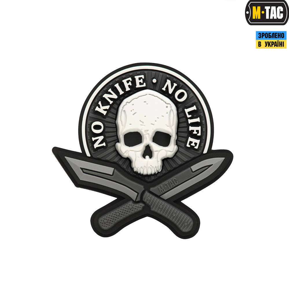 

Нашивка M-Tac NO KNIFE - NO LIFE 3D PVC Black/White