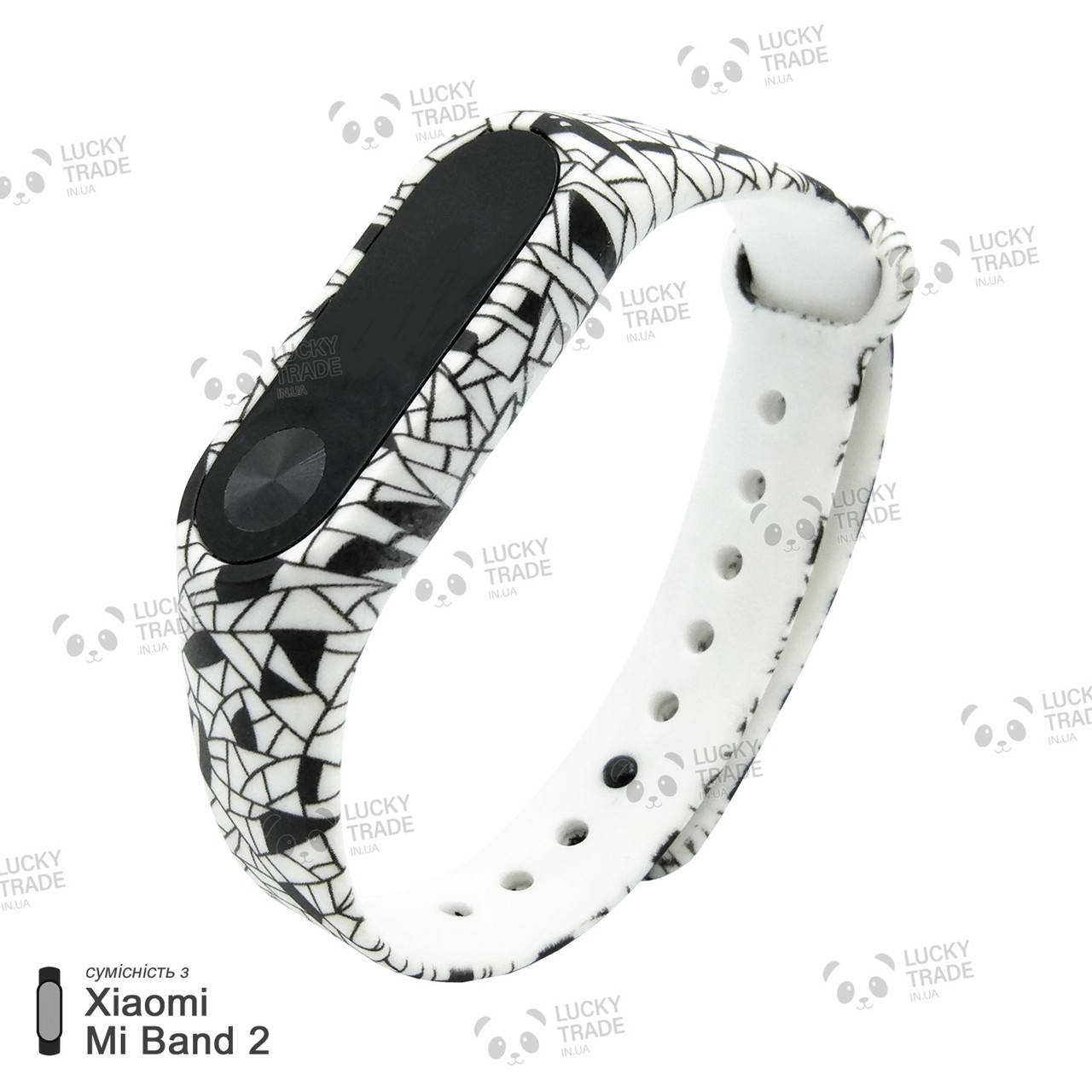 

Ремешок Xiaomi Mi Band 2 с рисунком силиконовый браслет miband Осколки стекла - Белый [1605]
