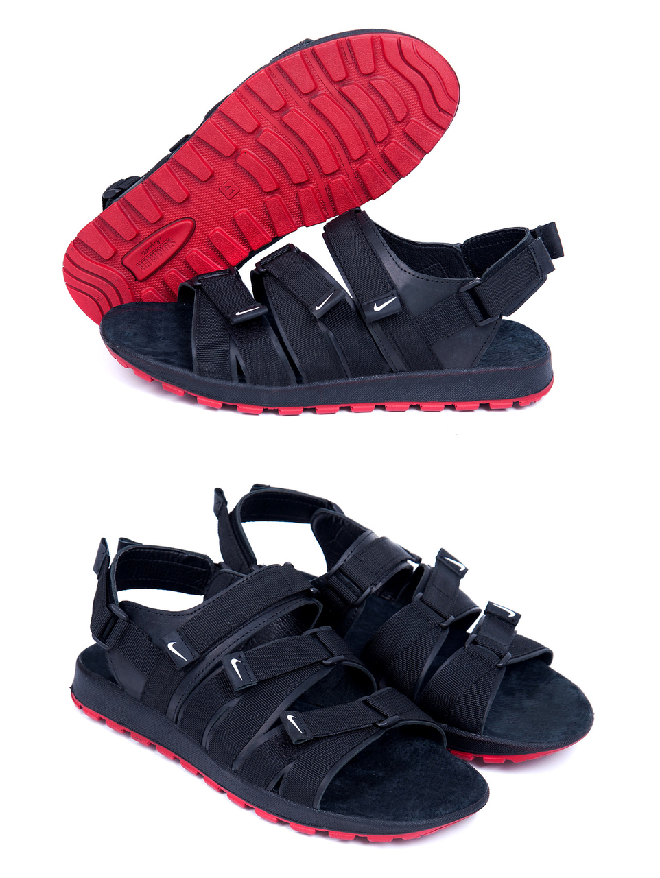 

Мужские кожаные сандалии из натуральной кожи Nike Summer life black, Черный