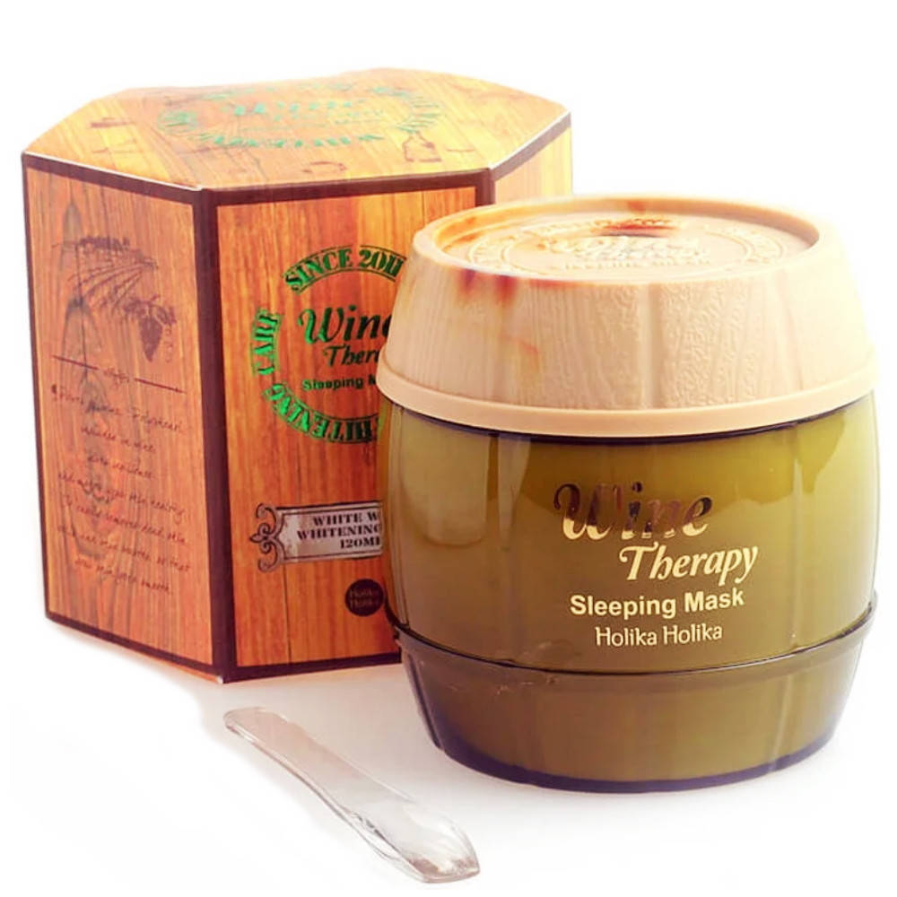 

Ночная антивозрастная маска для лица Holika Holika Wine Therapy Sleeping Mask White Wine 120мл (8806334338558)