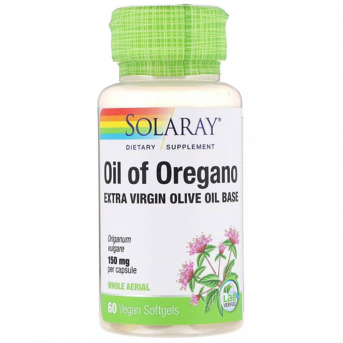 

Solaray, масло орегано (60 капсул), oil of oregano, oregano oil