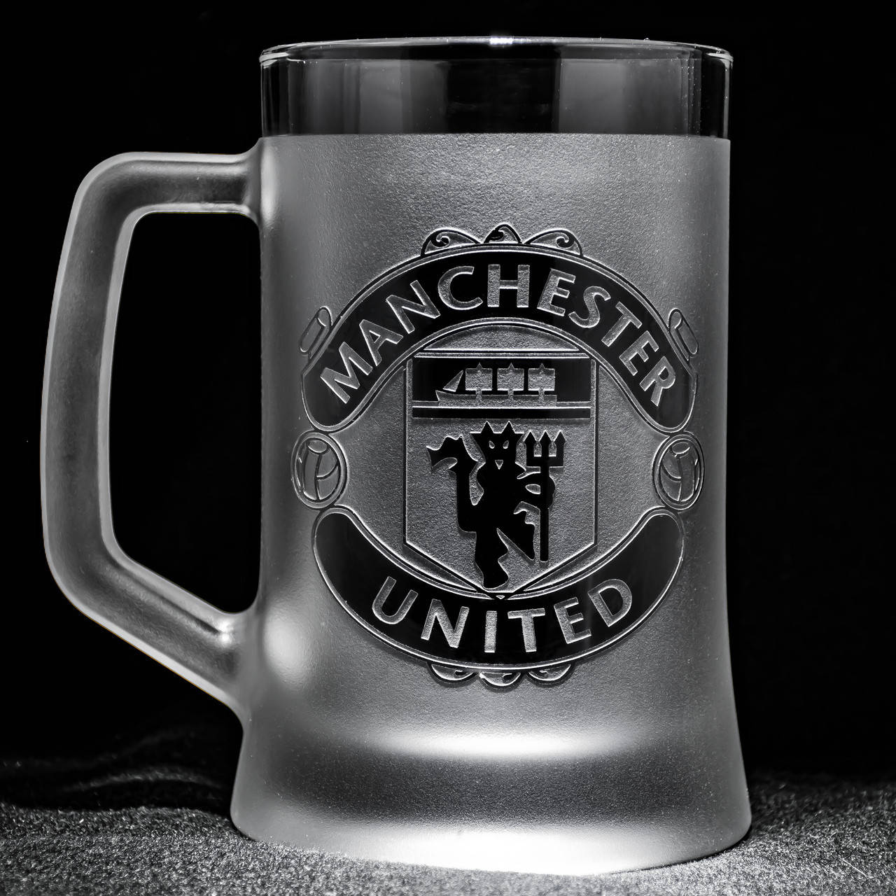 

Бокал для пива с гравировкой логотипа ФК Манчестер Юнайтед FC Manchester United SandDecor, Прозрачный