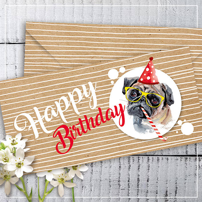

Конверт для денег крафт "Happy Birthday"