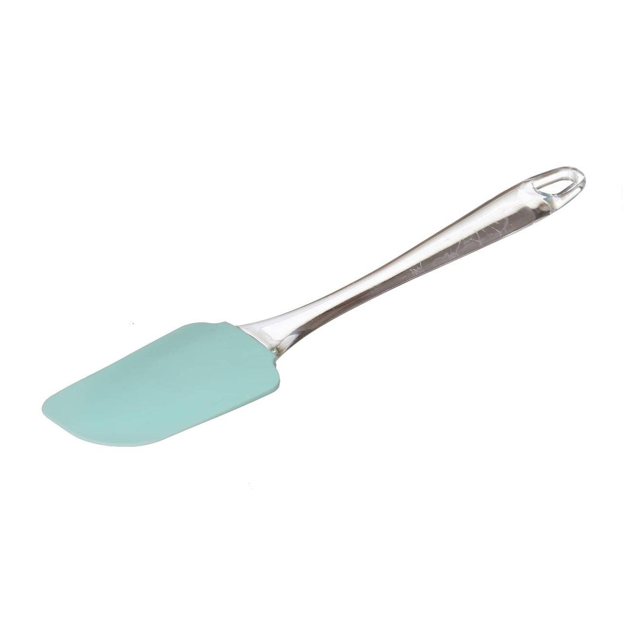 

Лопатка силиконовая 24см прозрачная ручка бирюзовая