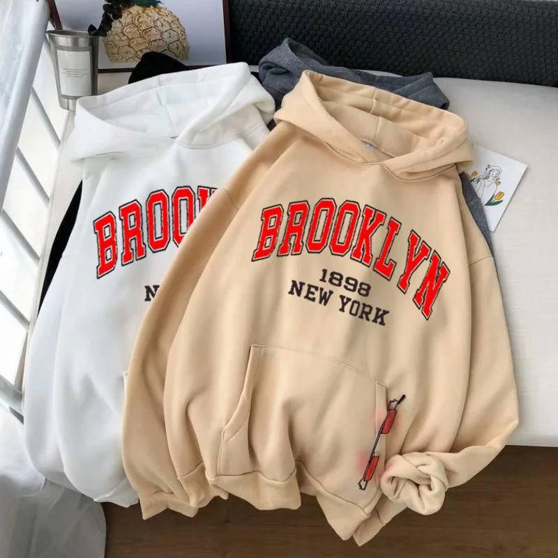 

Худи Brooklyn толстовка бежевая с принтом Бруклин, Бежевый