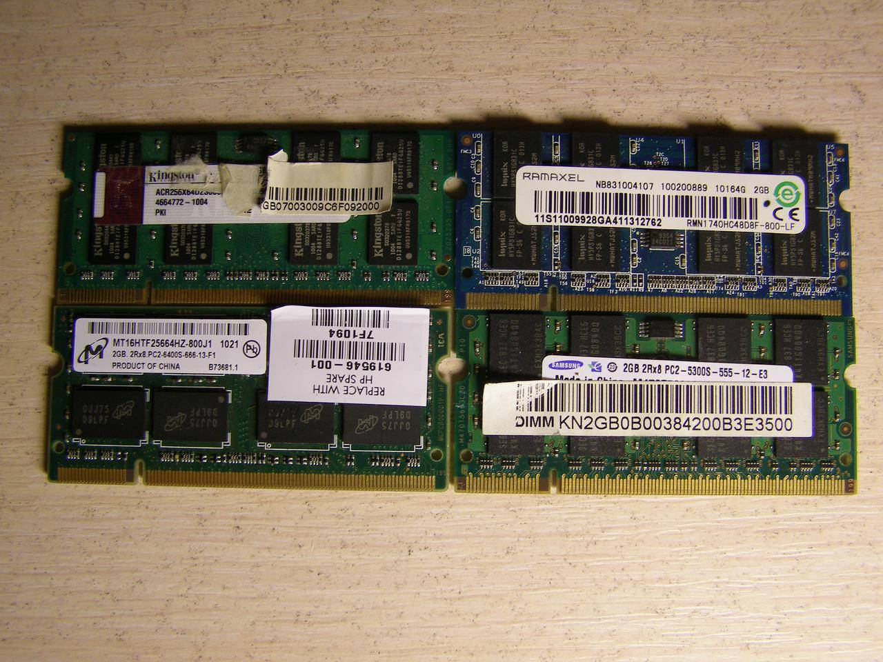 

So-dim ddr2 2Гб разные производители