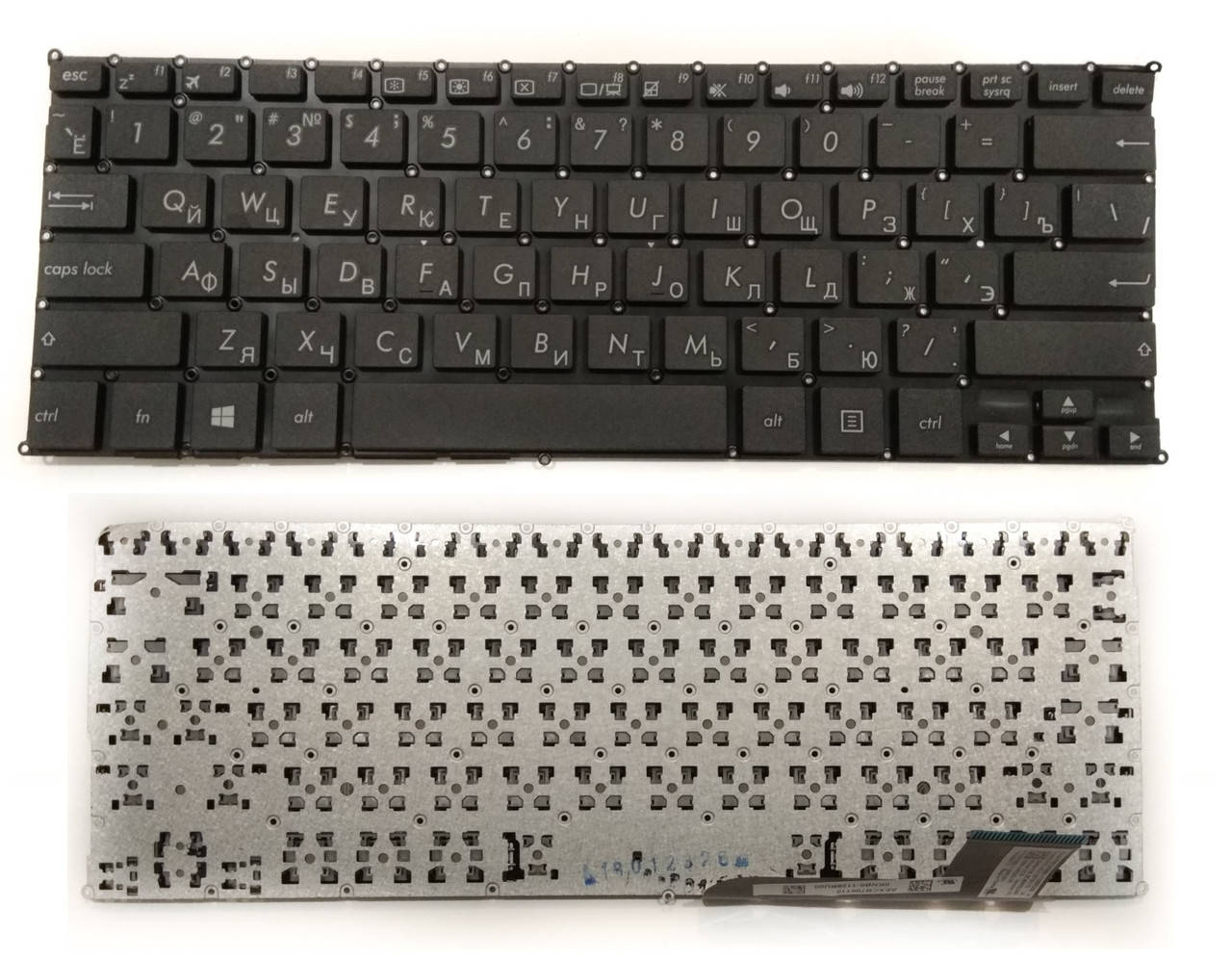 

Клавиатура для ноутбука Asus E202SA RU без фрейма черная (шлейф справа) новая, Черный