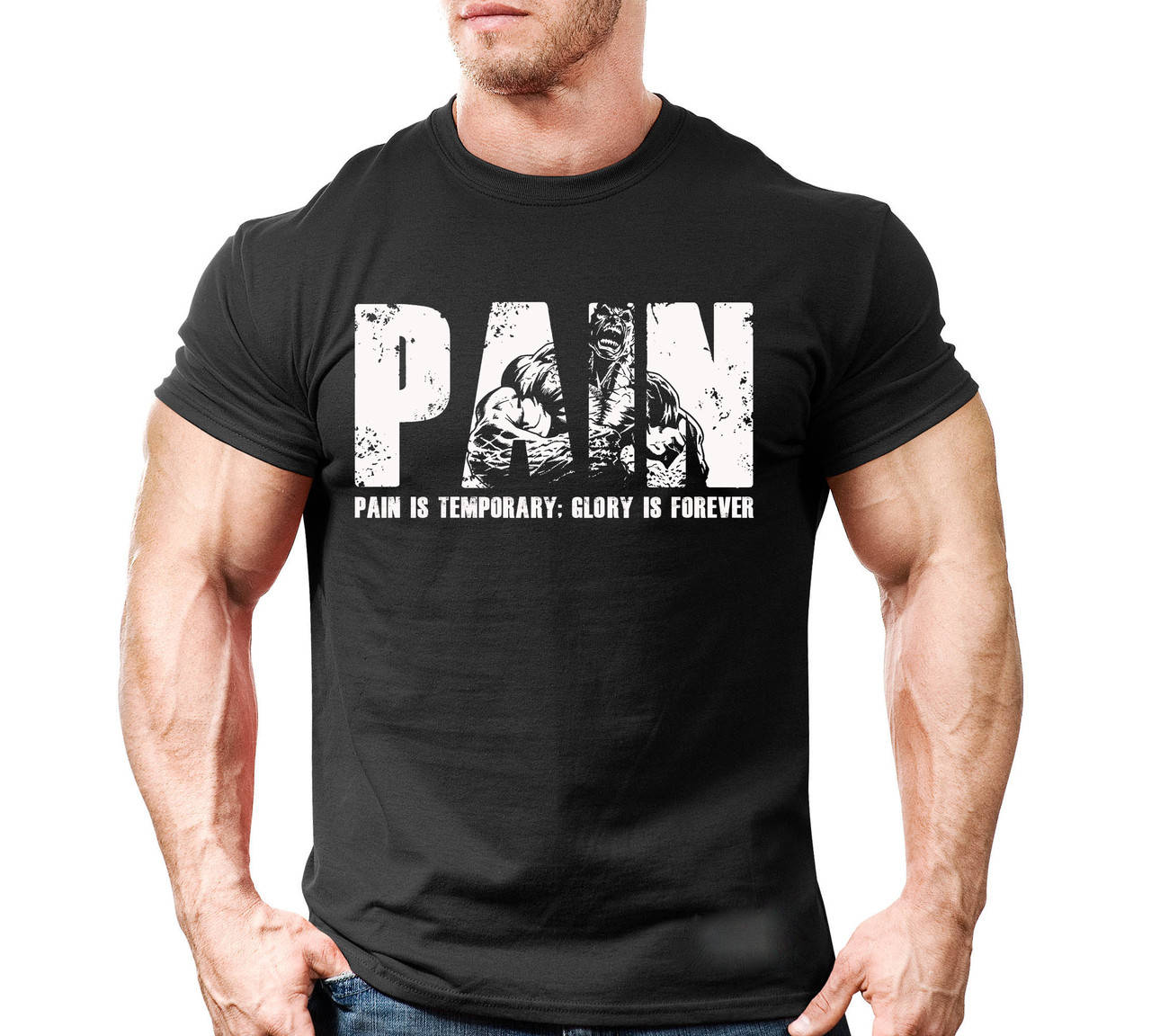 

Футболка для бодибилдинга PAIN (разные цвета) L, Черный