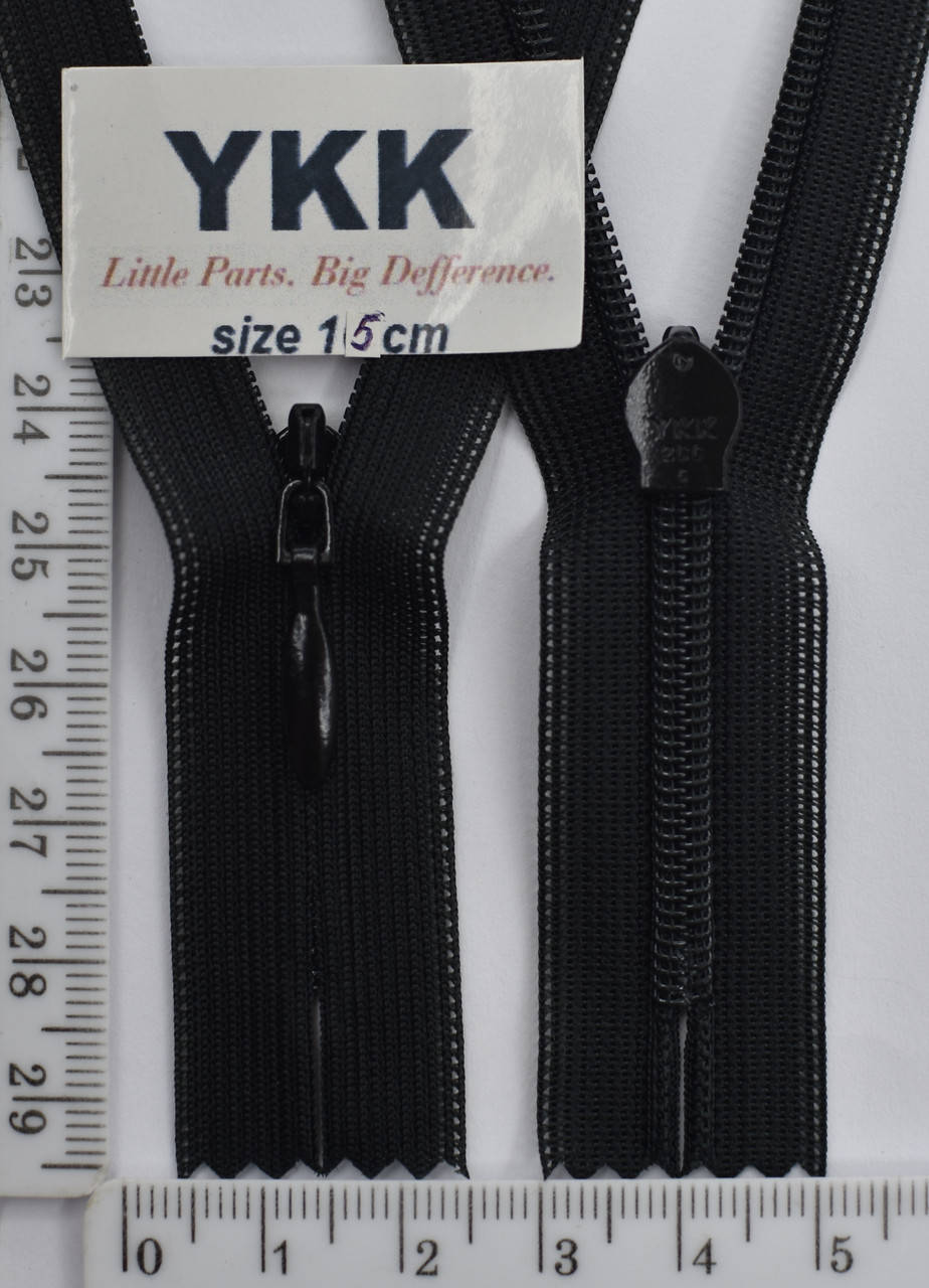 

Молния спираль №2 YKK Япония потайная нейлон 15см черная( 580) уп=100шт, Черный