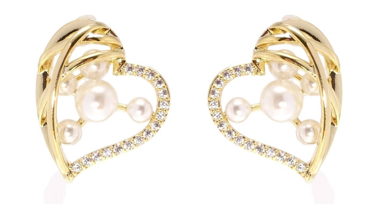 

Серьги Xuping QQMM Позолота 14K гвоздики (пусеты) "Элегантные сердечки"