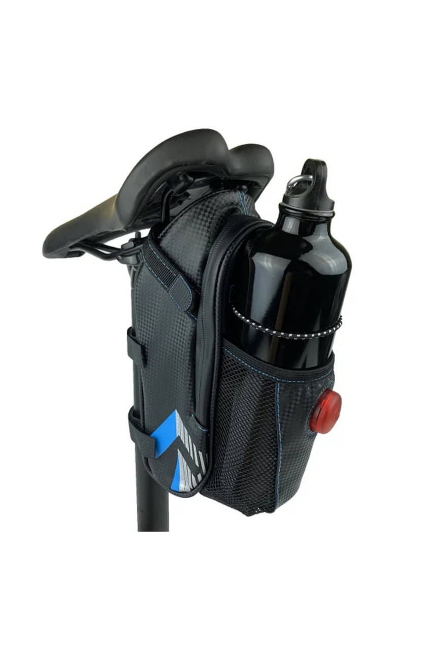 

Подседельная сумка с мигалкой (СТОПом) и подфляжником, ВЕЛОСУМКА ПОДСЕДЕЛЬНАЯ, велосипедная сумка под седло