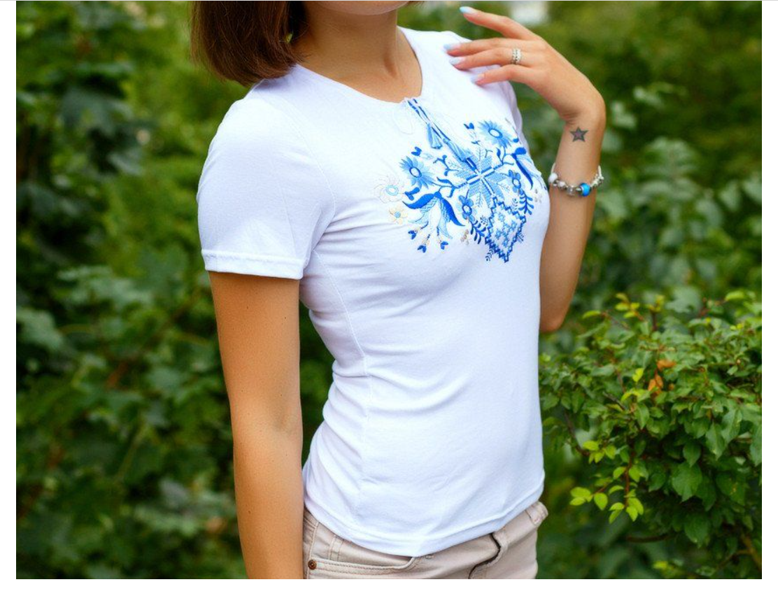 

Футболка-вышиванка женская, вишиванка жіноча 54, Белый