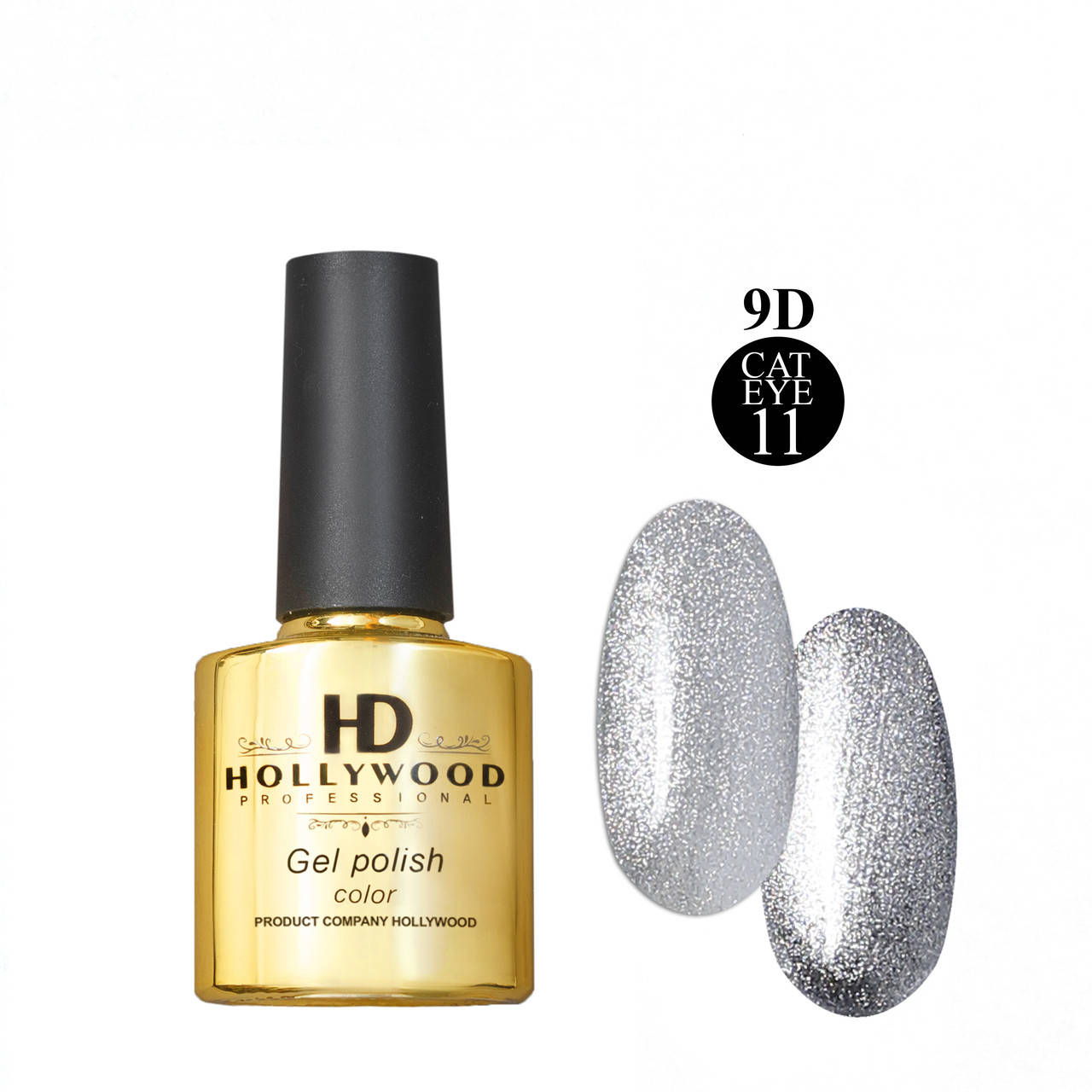 

Гель лак Кошачий глаз 011 Серебро HD Hollywood 8 ml