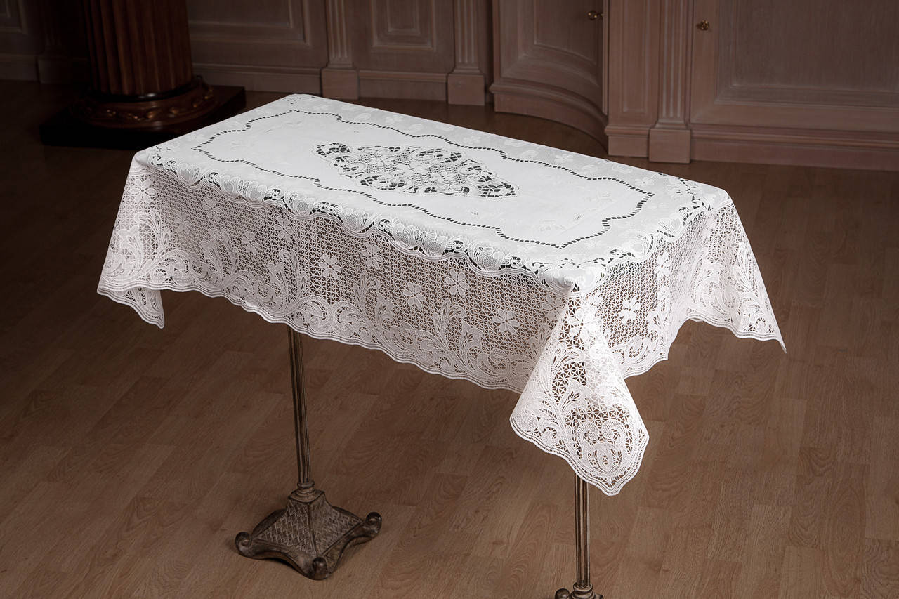 

Скатерть XOPC-M "Ажурная" из рельефного винила 75х120см (201), Белый