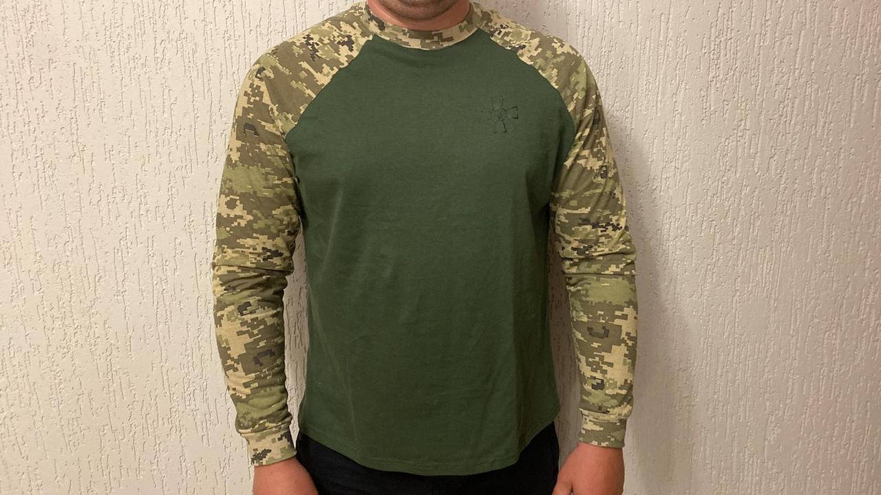 

Лонгслив тактический олива+пиксель (футболка с рукавом) L (50), Камуфляж