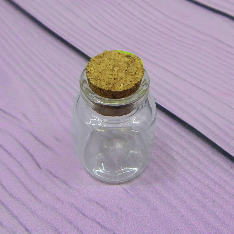 

Миниатюрная стеклянная бутылочка с пробкой, 30х40мм