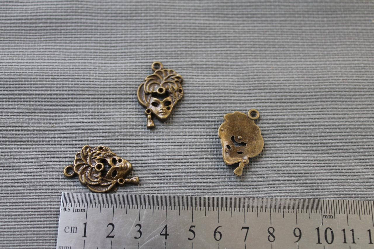 

Подвеска маска, цвет - бронза, 1 шт