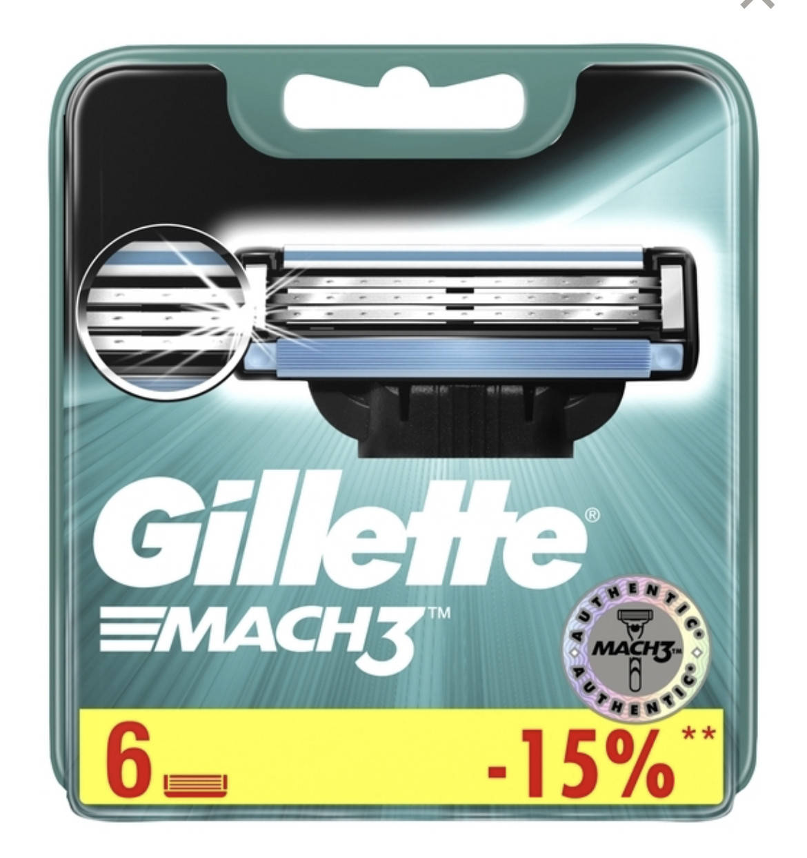 

Сменные картриджи для бритья Gillette Mach 3, 6 шт.