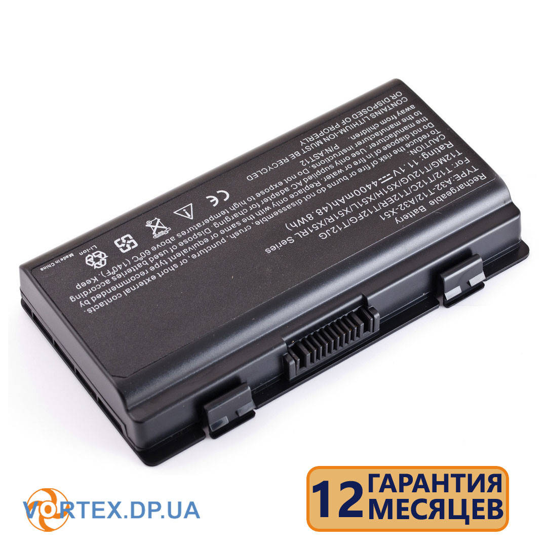 

Батарея для ноутбука Asus X51, X52S, X58, T12 (A32-T12) 11.1V 5200mAh черная, Черный
