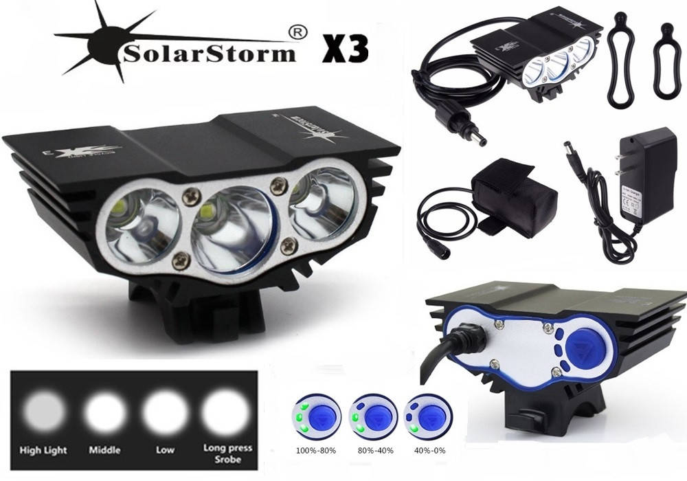 

Велосипедный фонарь SolarStorm x3 СОВА, Аккумуляторный блок 6400mAh в комплекте
