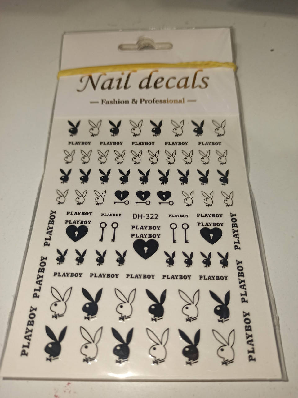 

Наклейки для дизайна ногтей Плейбой Playboy, Белый