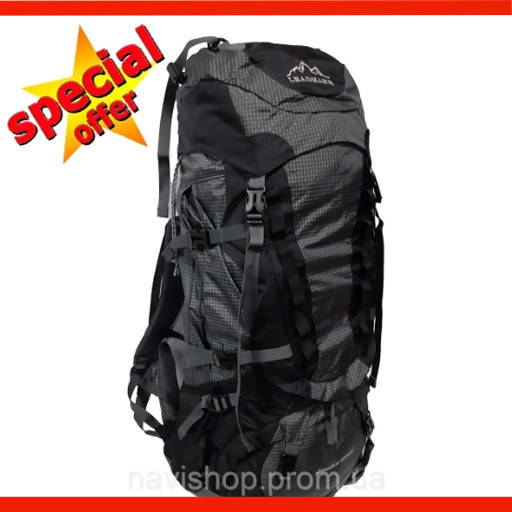 

Рюкзак туристический Leadhake, каркасный 65+10 л Черный