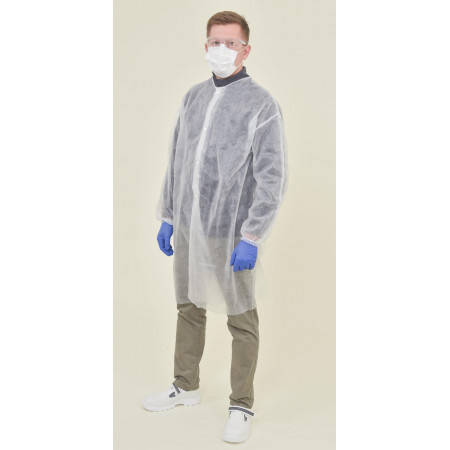 

Халат полипропиленовый на кнопках L, Белый «БІКО» 20 шт./уп.