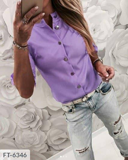 

Женская стильная блузка из софта на пуговицах (цвета в ассортименте)