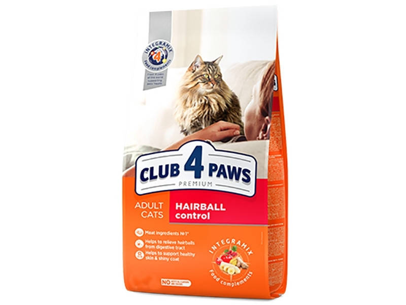 

Сухой корм Клуб 4 лапы Premium Hairball Control для взрослых кошек 14 кг