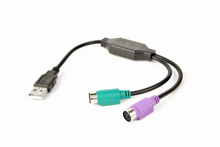 

Переходник-конвертер USB - 2*PS/2 Cablexpert UAPS12-BK 30см чёрный новый