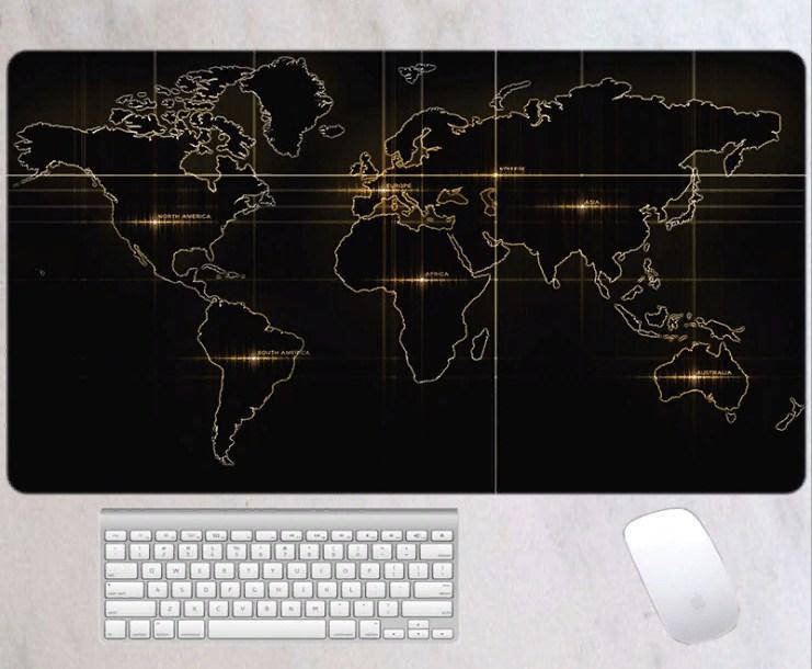 

Игровая поверхность для компьютерной мыши и клавиатуры UKC коврик на стол нескользящий с изображением карты