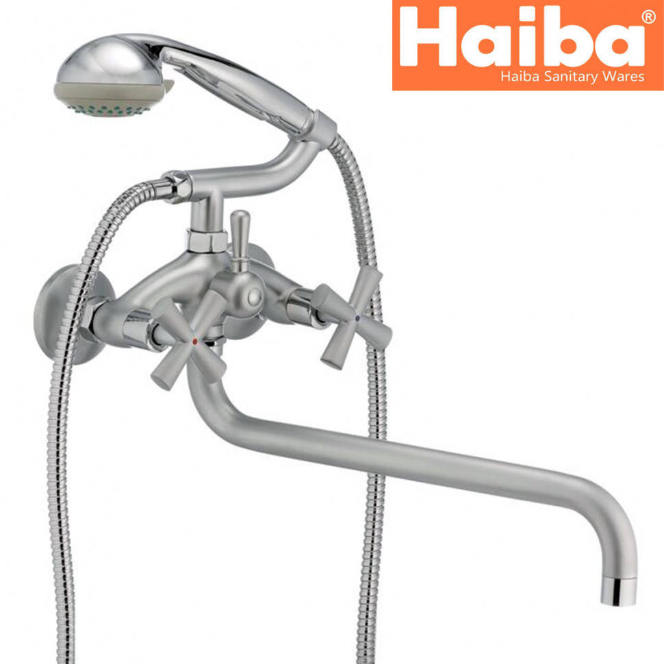 

Смеситель для ванны длинный нос HAIBA SENTOSA SATIN-006
