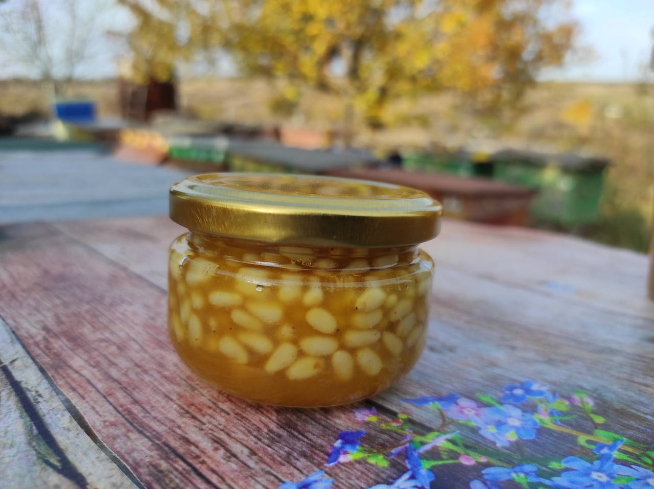 

Кедровые орехи в меду подсолнуха 0,1 л (120 грамм)