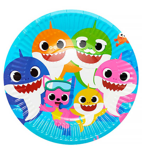 

Одноразовые тарелки "Baby shark" (10 шт.), Ø - 18 см, Польша, Разные цвета
